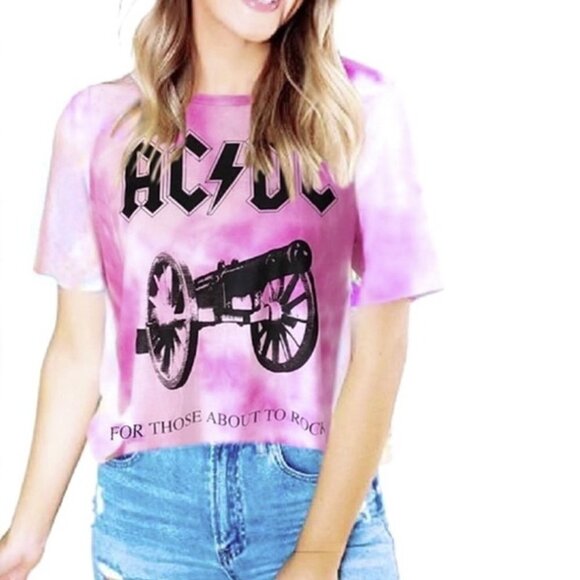 💎156 AC/DC For Those About To Rock Cropped Tee - Picture 2 of 6